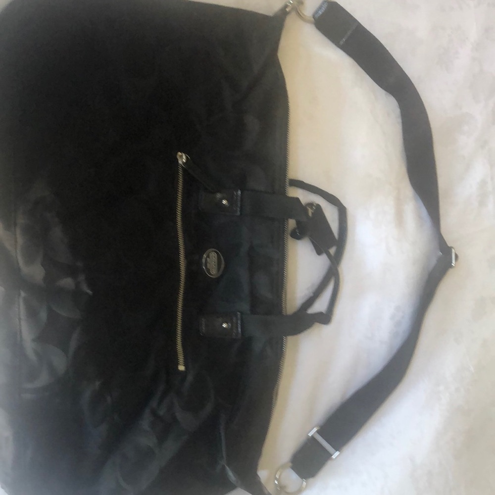 Coach black overnight duffel bag